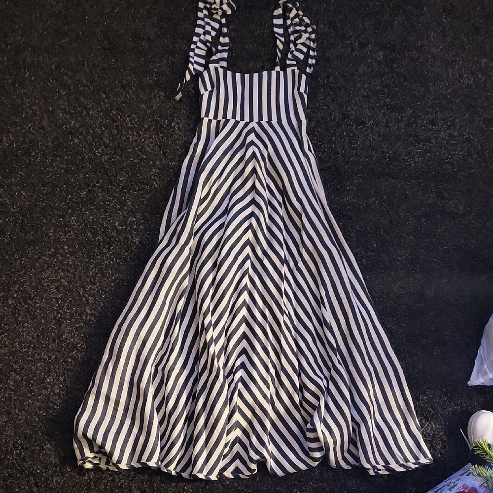 Zimmermann Black and White Striped Maxi Dress